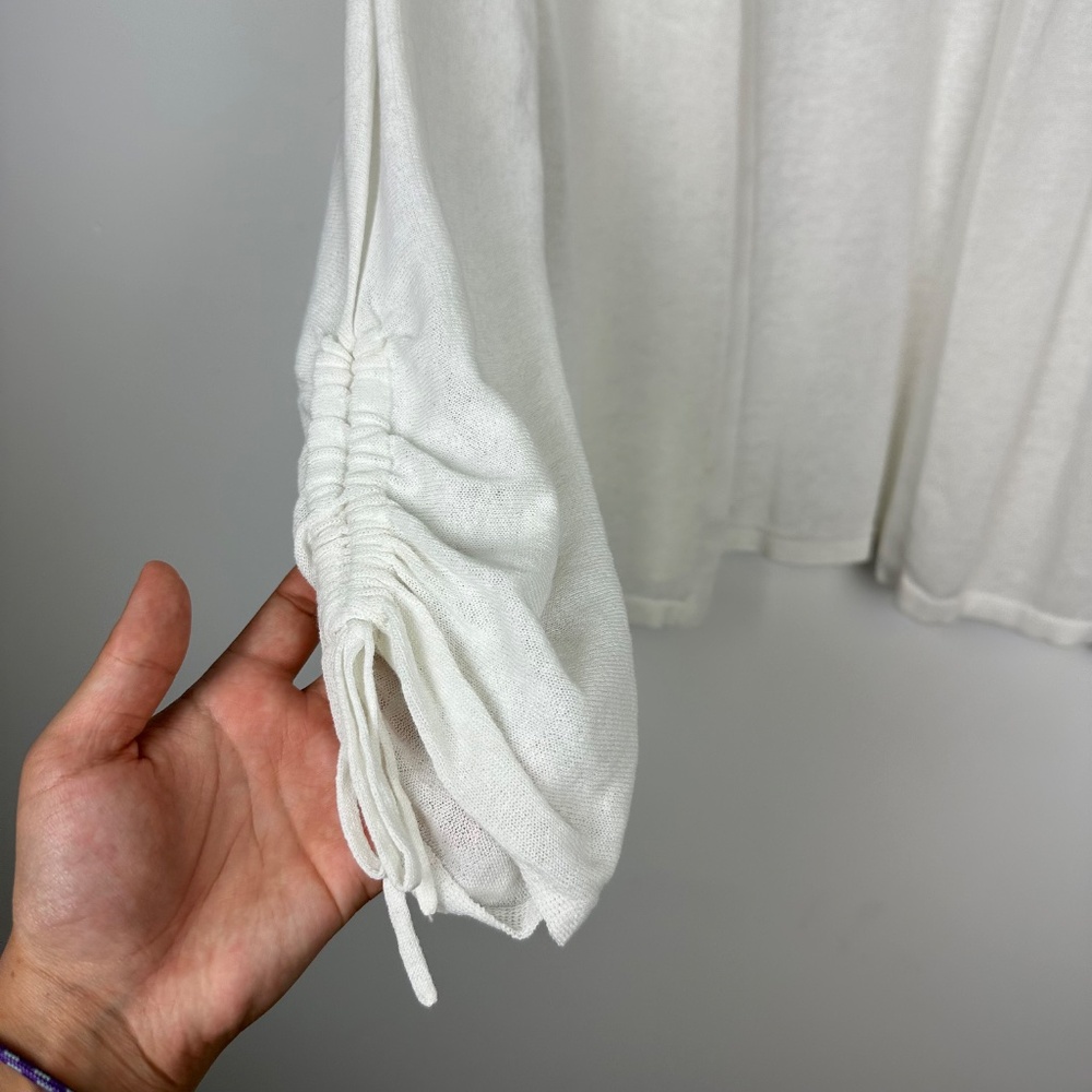 Chico's White Open-Front Lightweight Cardigan - Picture 3 of 8